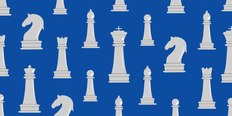 Set of chess pieces pattern in trendy style.
