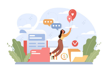 Retreat. Modern practice for body and mind wellness. Woman taking