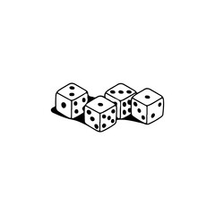 concept doodle dice vector illustration