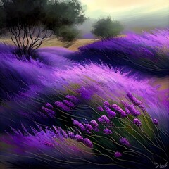 Fototapeta na wymiar Drawing of lavender