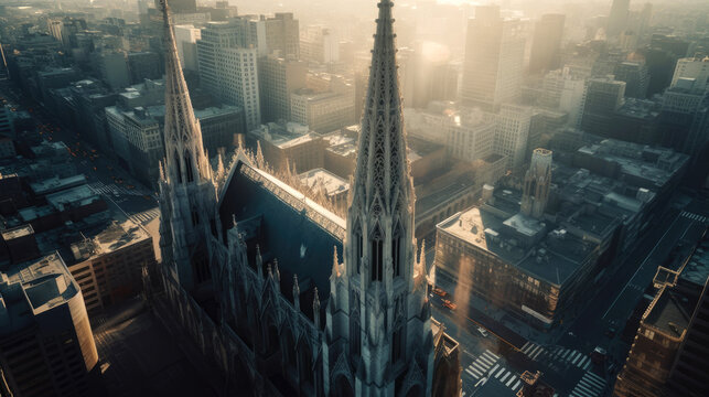 St. Patricks Cathedral. New York. Breathtaking travel destination place. Generative AI
