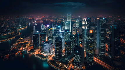 Naklejka premium Singapore. Breathtaking travel destination place. Generative AI
