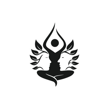 yoga health and wellness logo design