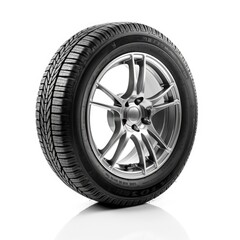Obraz premium A winter car wheel isolated on white background. Generative AI