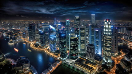 Naklejka na ściany i meble Singapore. Breathtaking travel destination place. Generative AI