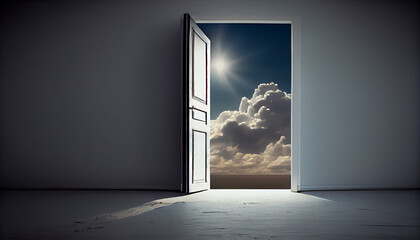 The door that opens the way to heaven. AI Generative