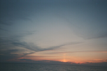 A colorful sunset on the beach of Gulf of Mexico 