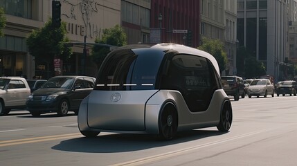 A futuristic self driving car. Generative AI