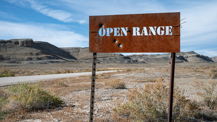 Open Range sign