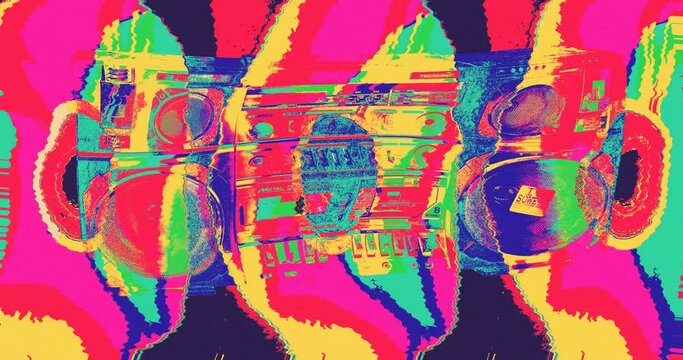 Boombox tripper. Seamless loop