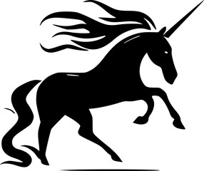Fototapeta na wymiar Unicorns | Black and White Vector illustration