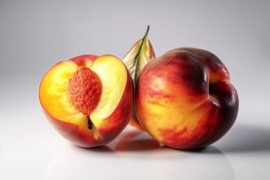 Fresh Nectarine Fresh Peach Fruit Beautiful Ripe Vegan Vegetarian Fruit