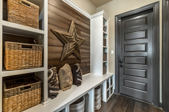 Home Mudroom With A Bench 