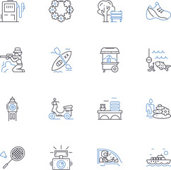 Cultural immersion line icons collection. Diversity, Intercultural, Traditional, Authenticity, Language, Food, Music vector and linear illustration. Dance,History,Heritage outline signs set