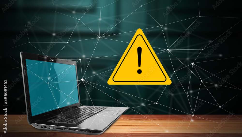 Poster computer hack warning,system hacked warning alert.