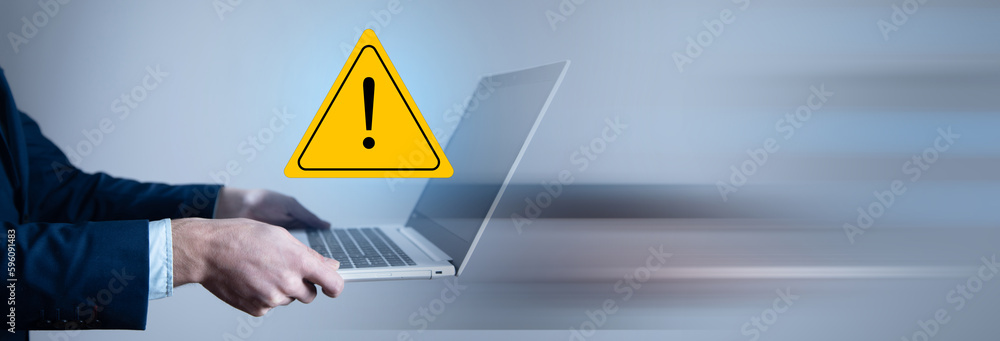 Poster computer hack warning,system hacked warning alert.