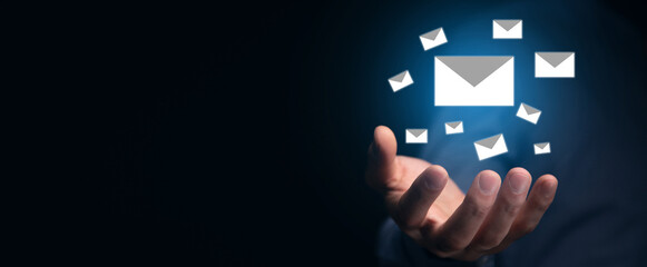 email inbox, online communication and e-mail marketing concept.