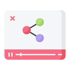 Video Share Flat Icon