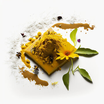 Beautiful Curry Spice flower and powder fresh ground curry 