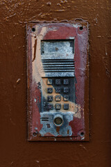 Fototapeta na wymiar Electronic Combination Push Button Lock. old intercom