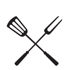Icono de espátula y tenedor. Vector