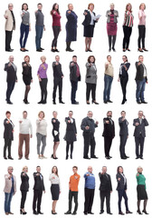 Obraz premium group of business people showing finger at camera
