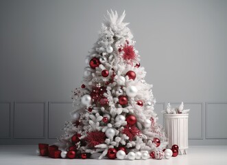 Fototapeta na wymiar Christmas baubles on the tree, ornaments. Generative AI 