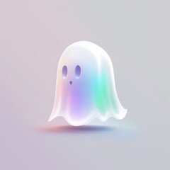 cute ghost with  subtle gradients. Generative AI