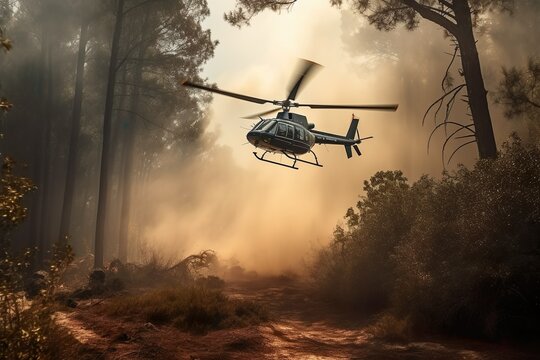 La batalla a&eacute;rea contra las llamas: Un helic&oacute;ptero en acci&oacute;n