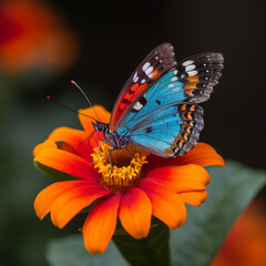 A butterfly on a flower, made with generative AI