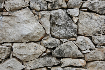 A wall made of stones – a surface texture. Bosnia and Herzegovina, 2016.