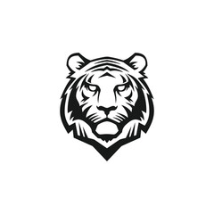 tiger head minimalist logo design