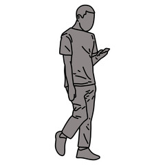 Obraz premium Person walking on the phone