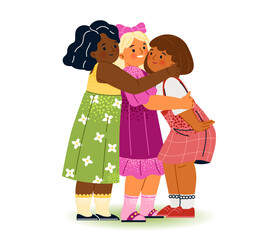 Warm hugs between kids