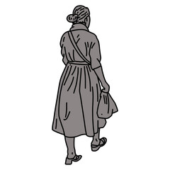 Fototapeta na wymiar silhouette of a woman in a dress