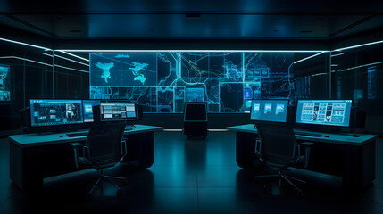 Naklejka premium the power of secure computing in a cyber defense center