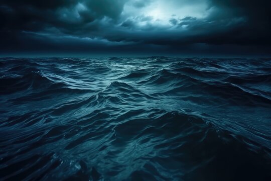 turbulent sea under a stormy sky. Generative AI