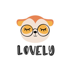 Vector illustration with meerkat.Tropical jungle cartoon creatures.Pastel animals background.Cute natural design for fabric, childrens clothing,textiles,wrapping paper.