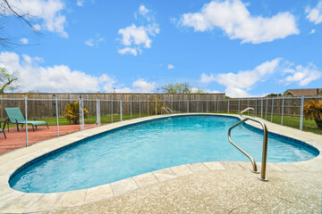 swimming pool in the summer