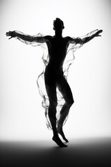silhouette of a person dancing,posing, model, fashion, generative ai,
