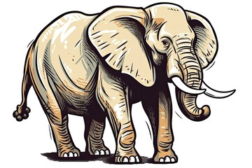 Fototapeta premium an elephant standing on a white background. Generative AI