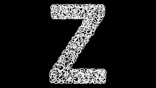 Wiggling Alphabet Letter Z Scribble Drawing
