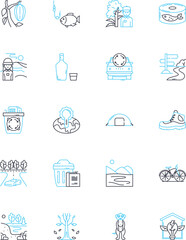 Global warming linear icons set. Climate, Emissions, Carbon, Temperature, Greenhouse, Pollution, Energy line vector and concept signs. Atmosphere,Weather,Oz outline illustrations