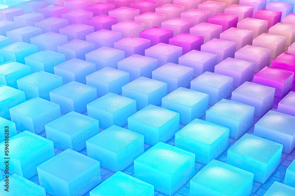 Poster vibrant and lively abstract cube pattern background. generative ai
