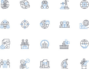 Homogenization line icons collection. Consistency, Uniformity, Standardization, Integration, Blending, Emulsification, Mixing vector and linear illustration. Combining,Unification,Merging outline