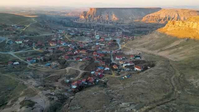 Drone - Selime Monastery, Cappadocia, Turkey 2023 - Flying straight towards the city