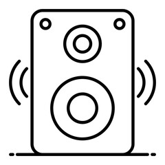 Speaker Thin Line Icon