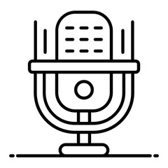 Podcast Thin Line Icon