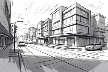 Obraz premium bustling city street in black and white. Generative AI