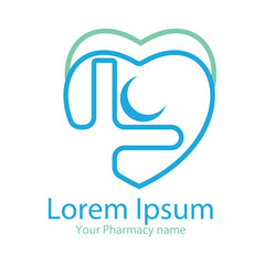 medical pharmacy logo design. Monogram icon element vector Illustration